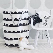 INS popular large toy storage bag , half moon modern style storage bag can stand Children's room canvas STORAGE BAG 2024 - buy cheap