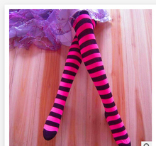 1pair/lot korean style woman Girl Stripe Striped Over The Knee Thigh High cotton Long stocking 2024 - buy cheap
