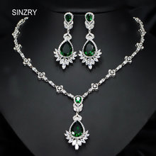 SINZRY Classic jewelry sets cubic zircon flower necklace drop earrings trendy bridal dressing jewelry sets women jewelry gift 2024 - buy cheap