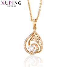 Xuping luxo colar pingentes rosa cor de ouro moda estilo europeu jóias presentes para mulher 30947 2024 - compre barato