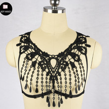 black lace body harness sexy cage bra Handmade Tassels bondage lingerie Harajuku Gothic body harnes bra cage 2024 - buy cheap