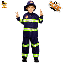 Dsplay fantasia infantil de bombeiros, traje legal de bombeiros para meninos, fantasia cosplay de festa 2024 - compre barato