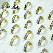 50 шт., модные брендовые кольца EcooLin из натуральной ракообразной раковины, кольца из нержавеющей стали для женщин, ювелирные изделия, много, LR4028 2024 - купить недорого