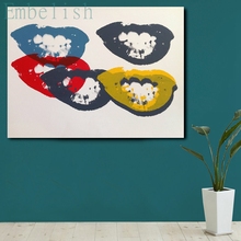 Embelish Sexy Colorful Lips By Andy Warhol Modern Home Decor Wall Art Pictures For Living Room HD Canvas Painting Bedroom Poster 2024 - buy cheap