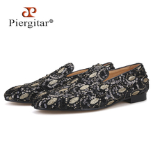 PIERGITAR 2019 Wedding and Prom Mixed colors men loafers luxurious glitter Handmade men smoking slippers plus size male flats 2024 - buy cheap