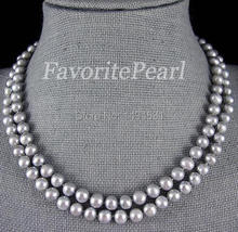 Gray Pearl Necklace 35.5 Inches 7-8mm Gray Color Freshwater Pearl Long Necklace Wholesale Jewelry Free Shipping 2024 - buy cheap