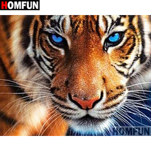 HOMFUN-pintura de diamante 5D DIY "Tigre Animal", bordado 3D, regalo de punto de Cruz, decoración del hogar, A02521 2024 - compra barato