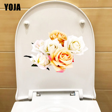 YOJA 22.7X15CM Rose House Decoration Bedroom Wall Sticker Creative Flower WC Toilet Decal T1-1950 2024 - buy cheap