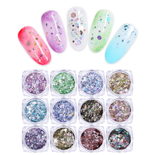 1 Box Holographic Nail Powder Glitter Sequins Shining Irregular Iridescent Chameleon Flakes Nail Art Decoration 2024 - buy cheap