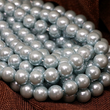 Hot sale wholesale retail light sky blue imitation round shell pearl beads 4-14mm  factory outlet fashion jewelry 15inch B1606 2024 - buy cheap