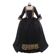 Fantasia artesanal, vestido barroco, feito sob encomenda, 18 ° século, cor preta, rococo, bela, vestido de baile, maria, antinette, l320 2024 - compre barato