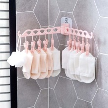 OTHERHOUSE 10 Clips Foldable Clothes Rack Hanger Laundry Fold Wall Mounted Drying Rack Holder For Bra Socks Underware Clothespin 2024 - buy cheap
