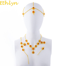Ethlyn Ethiopian Jewelry Set Necklace/Earring/Ring/Hair Piece/Hair Chain Bracelet Gold Color African Bridal Eritrea Gift S184 2024 - buy cheap
