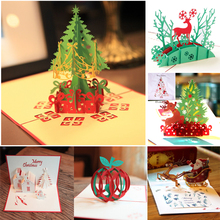 2019 Merry Christmas 3D Pop up Cards Handmade Postcards Greeting Cards for New Year Christmas Kids Gifts 2024 - buy cheap