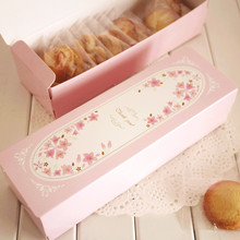 Free shipping long pink macaron cookie biscuit box bakery packing boxes birthday party baby shower gift decoration favors supply 2024 - buy cheap