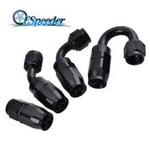 ESPEEDER AN6 Straight 45 90 180 Drgree Oil Fuel Swivel Hose End Fitting Oil Hose End Adaptor Kit Black 2024 - buy cheap