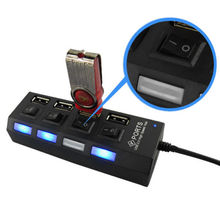 2 Colors LED 4 Port USB 2.0 Hub High Speed Power On/Off Button Switch USB Splitter for Laptop PC Computer Accessories 2024 - buy cheap