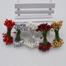 Miniperlas de doble cabeza de 5mm, accesorios de flores artificiales para decoración de boda, álbum de recortes, 50 unids/lote 2024 - compra barato