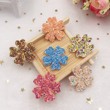 16pcs Felt Fabric Paillette Glitter 30mm flower Appliques wedding DIY Sewing Patchs craft hair bow accessories Supplies SA86 2024 - buy cheap
