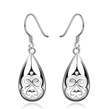 E582-pendientes clásicos de plata para mujer, aretes retro sencillos, a la moda 2024 - compra barato