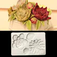 Succulents Flowers Fondant Cake Silicone Mold Chocolate Candy Mould Biscuits Pastry Molds Baking Cake Decorating Tools Clay Soap 2024 - buy cheap