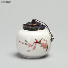 NOOLIM Ceramic Tea Caddy Creative Canister Mini Portable Travel Sealed Can Kitchen Food Storage Tanks Porcelain Candy Jars 2024 - buy cheap