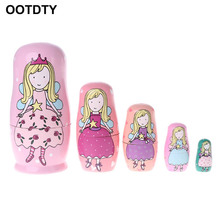 Muñeca Matryoshka de madera para niños, muñecas rusas de anidación, Artesanías hechas a mano, juguete para regalo, 5 uds. 2024 - compra barato