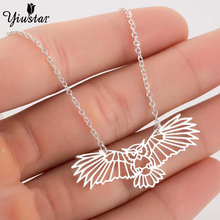 Yiustar Generous Owl Necklace Animal Jewelry Geometric Necklace Bird Shape Stainless Steel Necklace Choker for Women Fine Bijoux 2024 - buy cheap