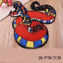 1PCS Punk Style Animal Big Snake Patch Badges Embroidered Applique Clothes Garment Apparel Accessories DIY Biker Jacket Badge 2024 - buy cheap