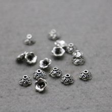 10PCS Components Findings separate beads Alloy Flowers for Necklace Bracelet Jewelry Making Design DIY Silver-plate parts 3*7mm 2024 - buy cheap