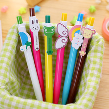 Kawaii Cartoon Rainbow Gel Ink Pen Plastic 0.5mm Ballpoint Pens Animals Retractable Ball Pen Kids Korean Stationery 3pcs 2024 - buy cheap