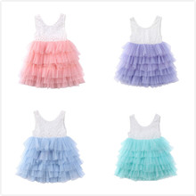 Kid Baby Girl Dress Party Princess Dress Formal Patchwork  Dresses Tulle Tutu Lace Backless Dress 2024 - buy cheap