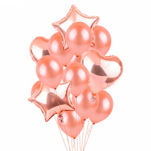 Globo de corazón de oro rosa, lámina de champán, estrella, globos para fiesta de boda, decoración, globo de látex para decoraciones para fiesta de cumpleaños 2024 - compra barato