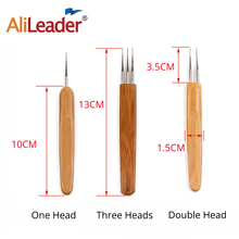 Alileader 0.75mm/0.5mm tools Weaving Crochet Needle for Dread Touch Soft Double Head Three head Crochet Hook For Dreadlocks 3pcs 2024 - buy cheap