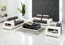 0413-G8007D Роскошный итальянский кожаный диван с шезлонгом для гостиной белого цвета, набор диванов для гостиной 2024 - купить недорого