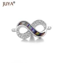 JUYA-Conectores de lujo de Zirconia Infinity Charm para pulsera, collar, pendientes, accesorios para la fabricación de joyas 2024 - compra barato