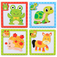 1Pc Wooden 3D Magnetic Puzzle Jigsaw Toys Cartoon Animals Traffic Puzzles Drawing Board Kids Educational Word Recognition Toy 2024 - buy cheap