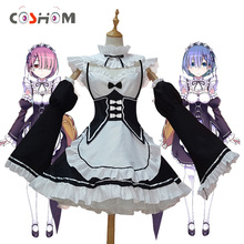 Coshome Re:zero Ram Rem Cosplay Dress Costumes Wigs Maid Servant Suits Halloween Costume Re Life In A Different World From Zero 2024 - buy cheap