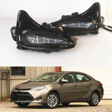 CSCSNL 2 uds del coche LED DRL luces de circulación diurna luz 12V ABS resistente al agua cubierta de luces antiniebla para Toyota Corolla nos la versión 2017 2024 - compra barato