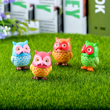 Colorful Owls Miniature Figurine Mini Christmas Figures Home Decoration Kawaii DIY Fairy Garden Ornaments Resin Craft Kids Toys 2024 - buy cheap