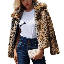 Laipelar Faux Fur Coat Leopard Print Overcoat Luxury Winter Women Warm Elegant Clothes 2024 - buy cheap