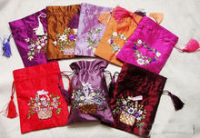 Wholesale 10pcs Chinese Handmade Silk Embroidery Bags Coin Purse Jewelry Pouchs 2024 - buy cheap