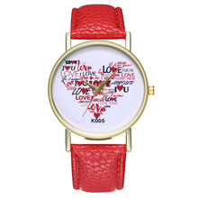 2021 новые женские модные часы с принтом «сердце», «Любовь кожаный ремешок аналоговые кварцевые наручные часы дропшиппинг для подарка relogio feminino 2024 - купить недорого