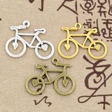 8pçs amuletos de bicicleta 31x24mm, amuletos antigos, pingente ajustável, bronze tibetano vintage, cor dourada, joias artesanais faça você mesmo 2024 - compre barato