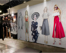 Papel de pared de beibehang para paredes, personalizado, pintado a mano, tienda de ropa, herramientas de foto para papel tapiz de pared 3d 2024 - compra barato