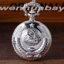 2015 New Soviet Sickle hammer cepn n monot Style Quartz Pocket Watch Men women Vintage Silver Pendant Men's Women's Gifts P341 2024 - buy cheap