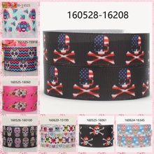 10yards -different sizes -lively cartoon skull pattern ribbon printed Grosgrain ribbon 2024 - buy cheap