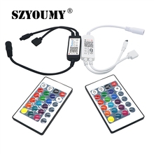 Szyoumy-fita de luz led inteligente com controle de iluminação, wi-fi, ir, bluetooth, rgb com 24 teclas, controle remoto, alexa, google home 2024 - compre barato