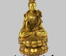Estátua de bronze do lótus tibetano guanyin kwan-yin b e bohisatva, 10 polegadas da china 2024 - compre barato