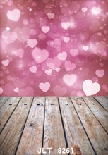 Fondos de San Valentín con corazón dulce rosa para estudio fotográfico, fondos de fotografía impresos por ordenador con suelo de madera para boda y bebé 2024 - compra barato